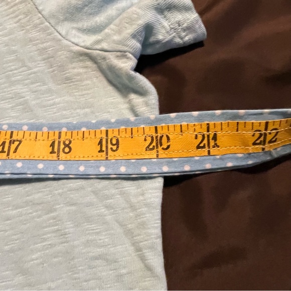 Talbots Happiness embroidered Mint Green T-sheet top Large Petite - Picture 4 of 9